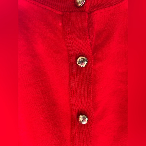 Harley-Davidson Silver Button Red Sweater Harley-Davidson on back Women M - Picture 3 of 11